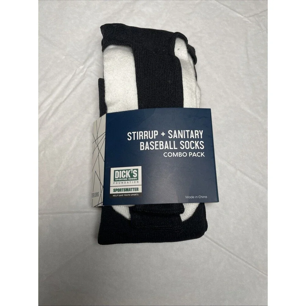DSG‎ Stirrup + Sanitary Baseball/Softball Socks Combo Pack Shoe Sz 8-13/L NEW